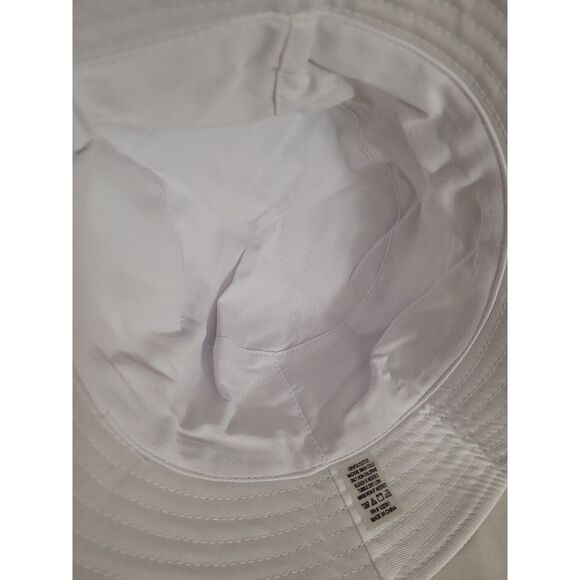 Women's Green Yellow White Leaf Round Polyester Brimmed Bucket Hat Women Shade - Picture 4 of 4